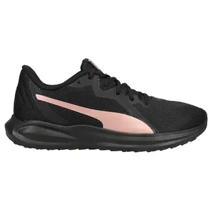 PUMA Womens Twitch Runner Running Sneakers Shoes - Black, Pink