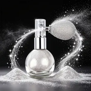 Body Glitter Spray, Highlighter Powder Spray for Face, Hair & Body, Long-Lasting Shimmer Powder with Pressurized Air Bag, Cosmetic Grade Fine Glitter for Party, Festival & Daily Makeup