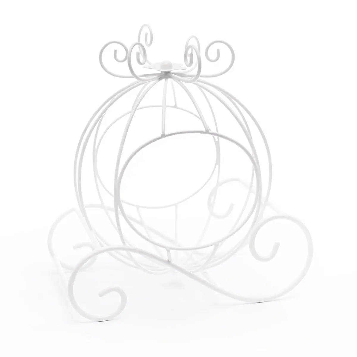 Andersons White Wire Cinderella Coach Centerpiece, Elegant Fairy Tale Wedding, Bridal Shower, Prom, Quinceañera, Anniversary, Sweet 16, Baby Shower, Engagement Party, Gala, Festival Décor 7.75"