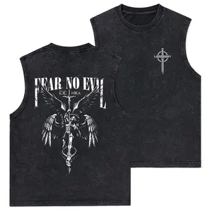 Fear No Evil Christian Washed Tank Top unisex god