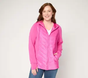 Belle by Kim Gravel ScubaLuxe Zip Front Quilted Jacket