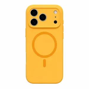 Liquid Silicone Magnetic Smartphone Case - Skin-Like Feel, Waterproof, Anti-Drop Cover with Full Lens Protection for iPhone 17ProMax, 16ProMax, 15Pro, 14Pro | Cellphone Handheld Devices Accessories