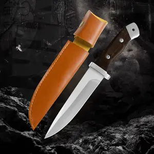 Stainless Steel Fruit Knife, Outdoor Portable Knife,  Solid Wood Handle, For Picnic Camping, Suitable for Outdoor Kitchen Use,Knife with Scabbard,Perfect Gift for Men,Christmas