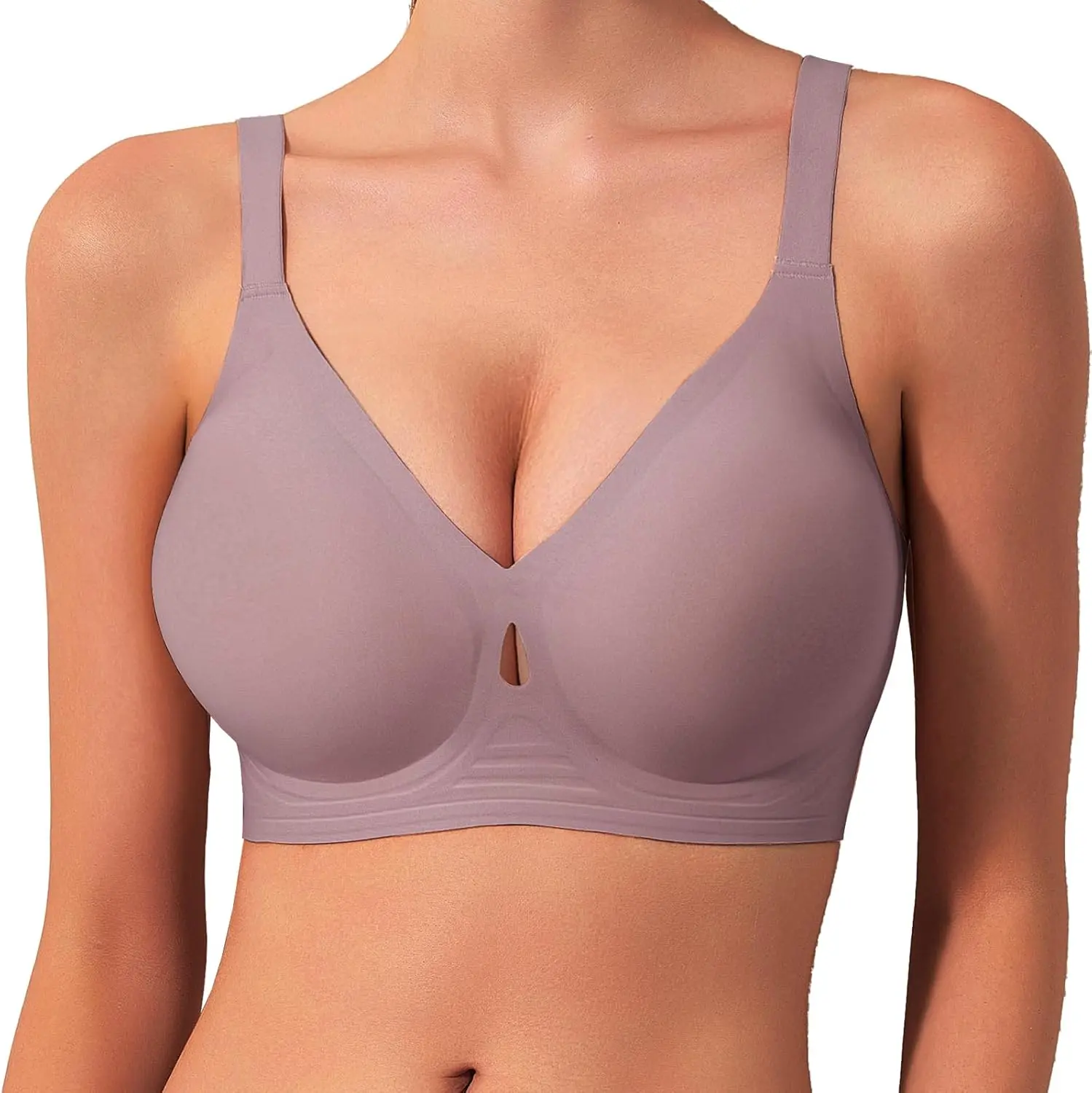 Women Supportive Wireless Push Up Bra Full Coverage No Underwire Seamless Plus Size for Older Women