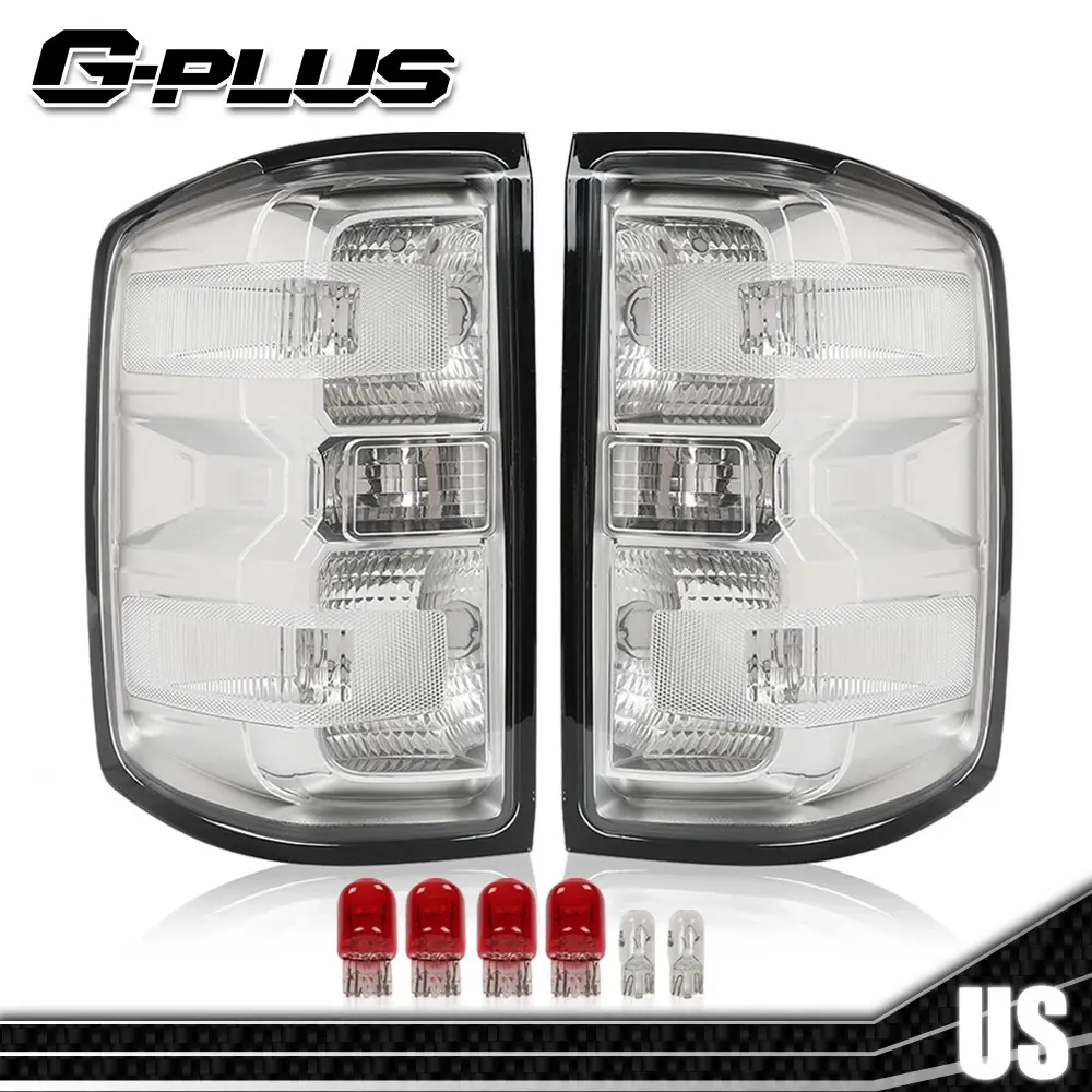 Fit For 2014-2019 Chevy Silverado Rear Tail Lights Lamps Pair Fit For 2014-2019 Chevy Silverado Pickup w/ Bulbs G-PLUS,car accessories