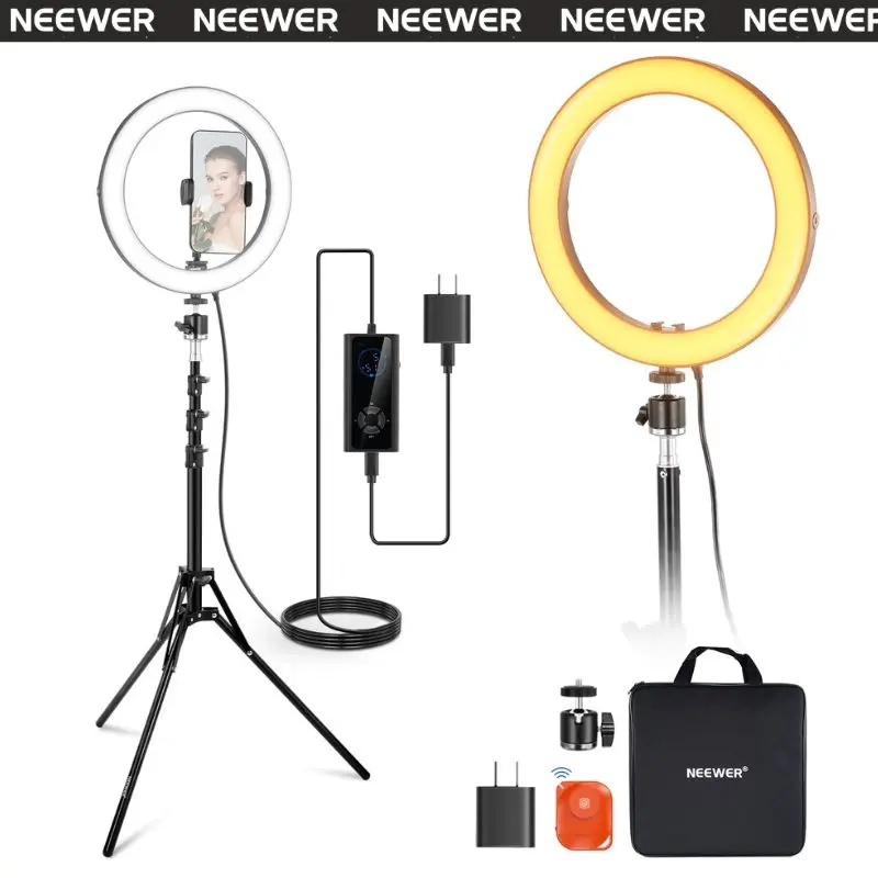 NEEWER RH10B 10" 20W High Power LED Ring Light with Adjustable Color & Brightness, Desk Stand & Phone Holder for TikTok Streaming, Video Recording, Makeup, Zoom Calls tiktokshopbacktoschool
