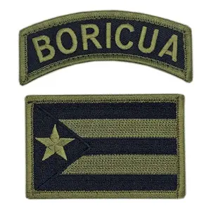 Puerto Rico State Flag Boricua Patch [2PC Bundle - Hook Fastener Backing - P16,T2]