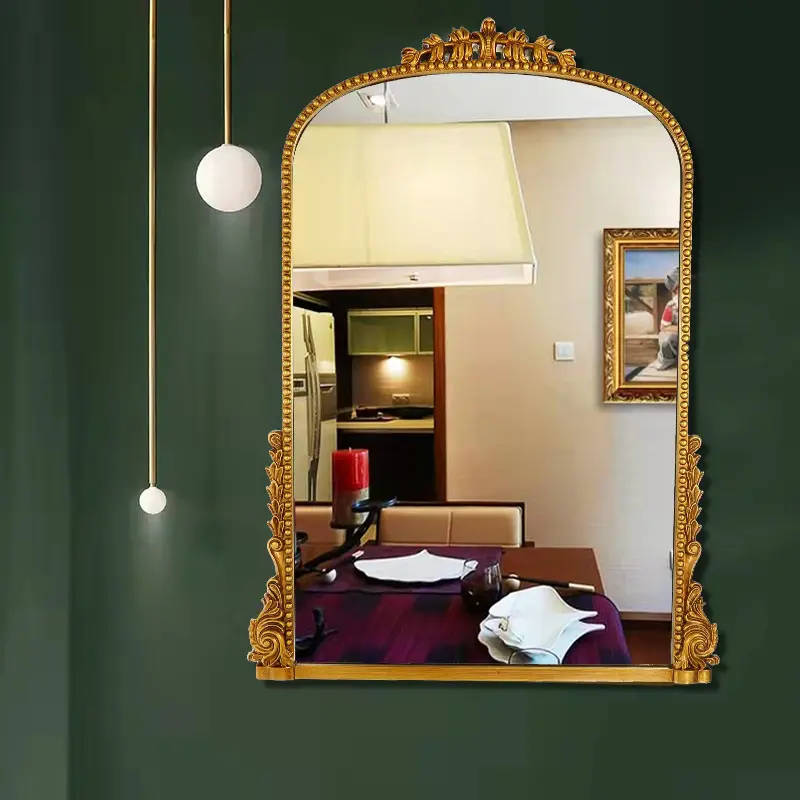 Antique Finish Irregular Shape Arched Bathroom Mirror - LED Smart Wall Mount Lights Bathroom Mirror, Light Up Your Space, Lights Bathroom Mirrors