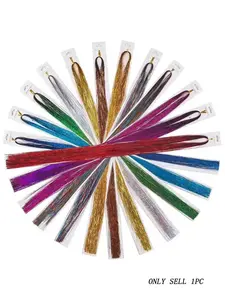 150 Strands of Colorful Tinsel Sparkle Hair Extensions 100 cm in Length Holographic Hair Accessories for Parties and Events