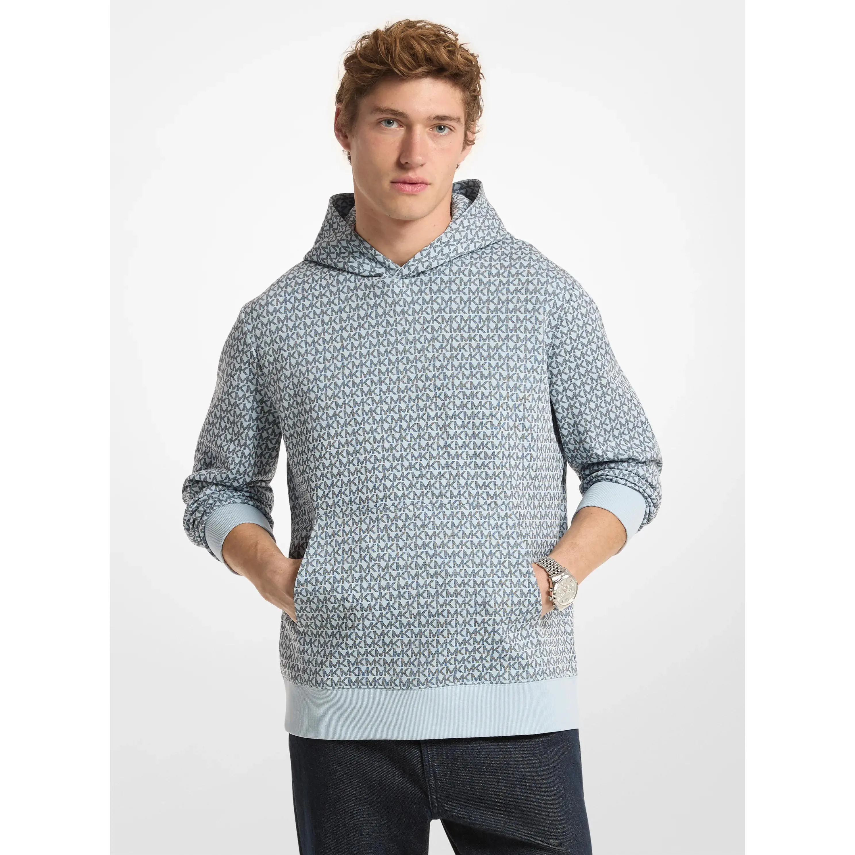 Signature Logo Cotton Blend Hoodie