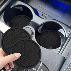 Car Cup Holder Coaster, 2 Counts Round Heat-Insulation Cup Mats, Universal Vehicle Non-Slip Car Cup Holder Pads, Car Mat Set, Interior Car Accessories