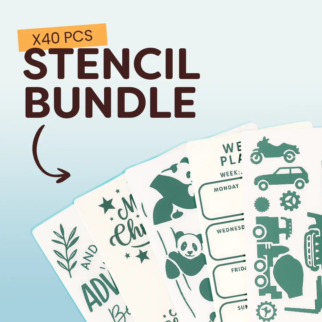 RESPARKED 40 Unique Reusable Stencils Mega Bundle - For Home Decor, DIY Projects, Holiday Gifts, Experienced Crafters; Nature, Animals, Lettering Patterns, Seasonal Designs