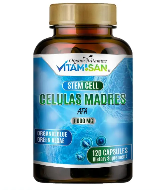 Celulas Madres AFA Stem Natural Cell 120 Capsules 1000 mg Blue Green Algae Non GMO Gluten Free Aphanizomenon Flos-aquae celula Madre suplement