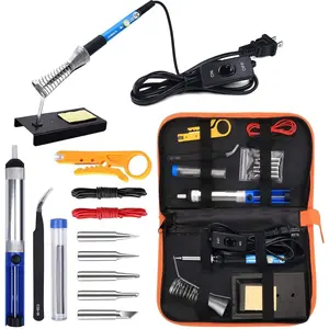 SnapFixMate Soldering Iron Kit Electronics, 60W Adjustable Temperature Welding Tool, 5pcs Soldering Tips, Desoldering Pump, Soldering Iron Stand, Tweezers