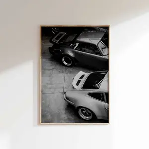 [Sale off up to 65%][Free Ship][No Frame] Super Car Porsche 911 Poster, Black & White Sport Car Wall Art, Classic Retro Car Print