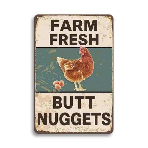 Vintage Chicken Coop Metal Sign, 1 Count Durable Waterproof Farm Decor Tin Sign, Wall Art Plaque Decorative Wall Sign for Home Kitchen Outdoor, Home Decoration, Vintage Garage Signs, Home Decor Products