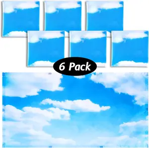 6 count  Fluorescent Light Covers, 4 x 2   Classroom Light Covers for Fluorescent Shade, Drop Ceiling Lighting, School Office Classroom Decor(Sky Cloud)