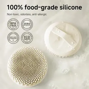 Silicone Body Scrubber for Shower, Food-Grade Ultra-Soft Silicone Exfoliator for Women Bath & Massage, Easy-to-Grip Deep Clean Body Brush, Gentle Exfoliating Scrubber for Sensitive Skin, Reusable & Hygienic Shower Brush for Smooth Glowing Skin