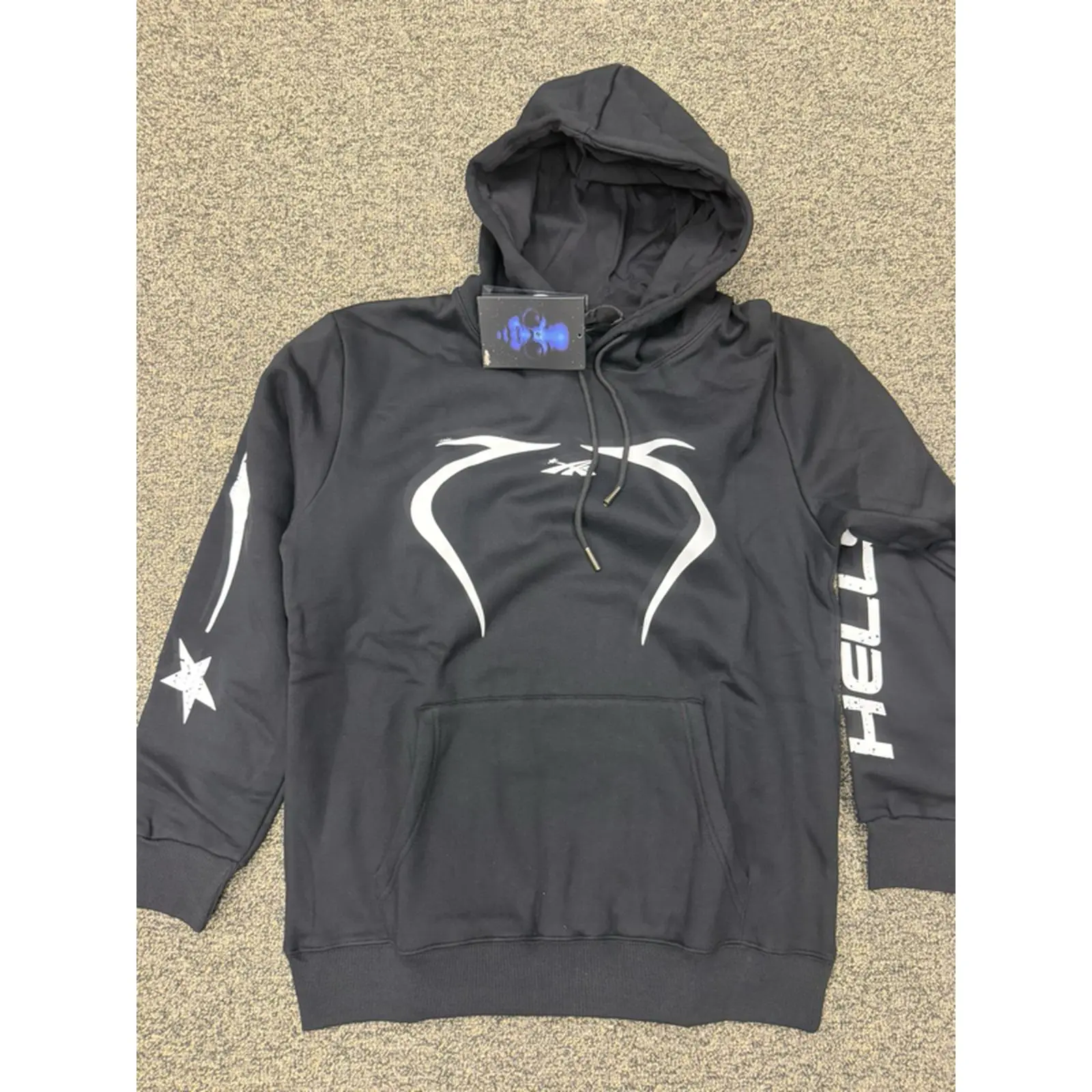 Hellstar Hoodie Black with White Logo and Star Design