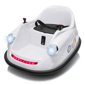 GARVEE Ride On Electric Bumper Car  & Toddlers, 12V Battery Car  W/Parent Remote, Led Lights, 2-Speed, 360°Spin - Blue