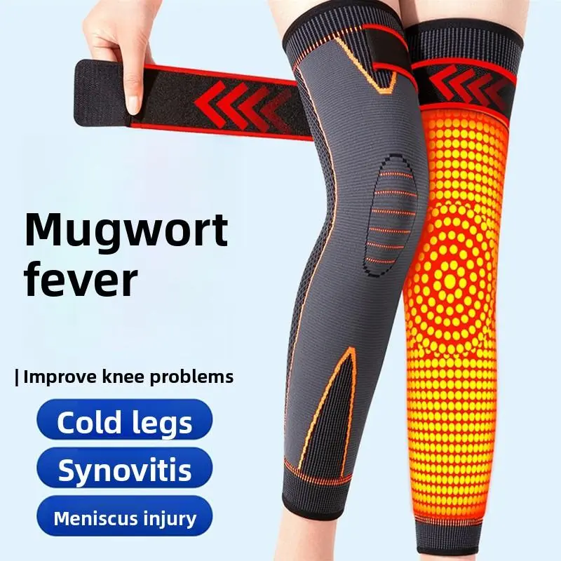 Winter Sports Knee Sleeves, Unisex Compression Knee Support with Reinforced Patches, Stretchy Breathable Fabric and Anti-Slip Design, Warm Knee Protector for Running, Basketball, Weightlifting and Fitness