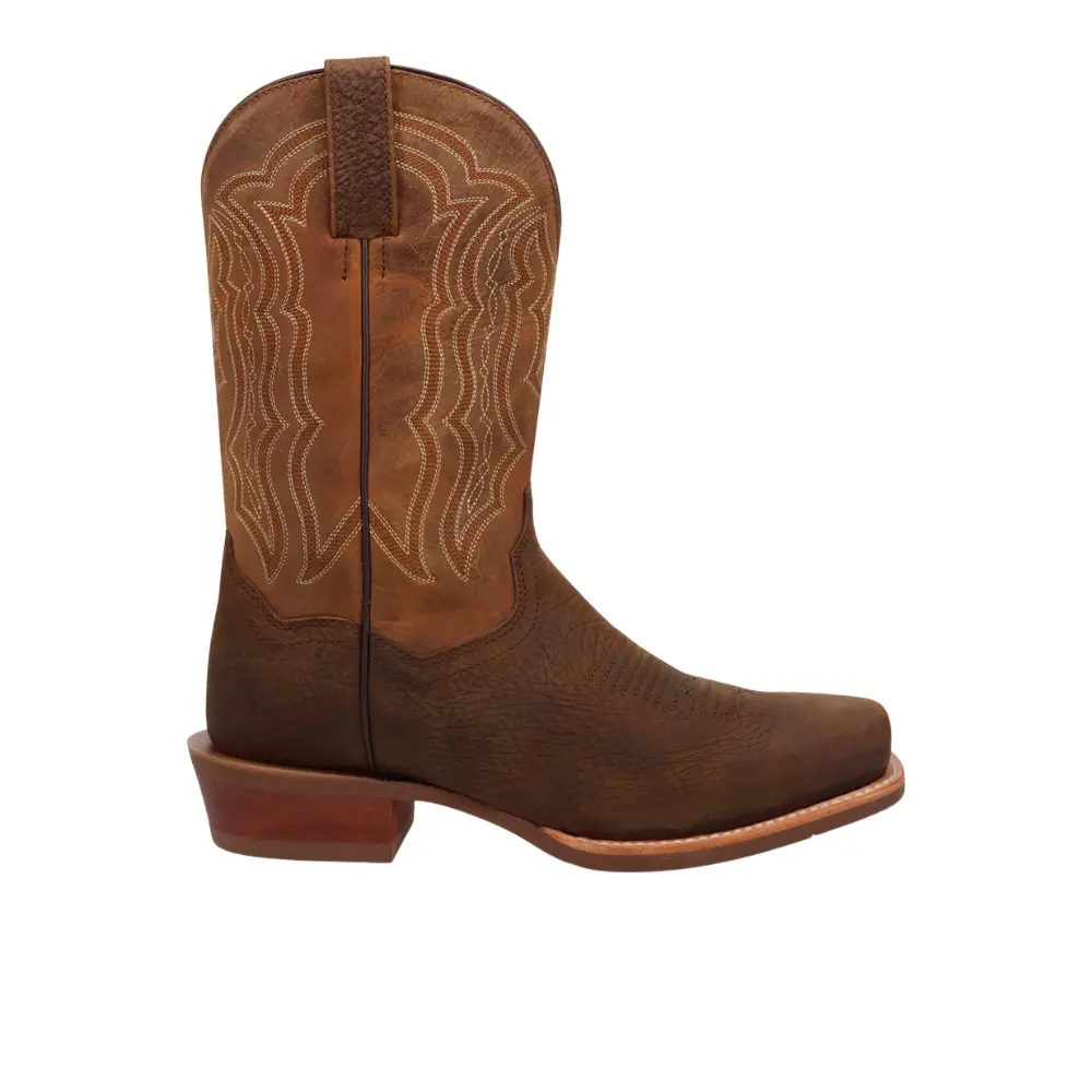 Dan Post Boots Mens Creed Embroidered Pull On Square Toe Casual Boots Mid Calf - Brown Dan Post Boots Mens Creed Embroidered Pull On Square Toe Casual Boots Mid Calf - Brown