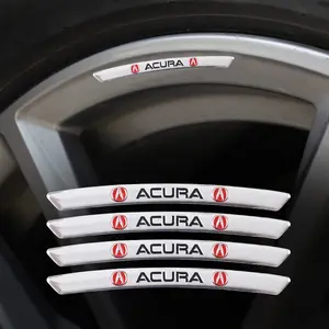 4Pcs Aluminum Logo Car Wheel Rim Hub Sticker Car Decoration For Acura ADX RDX ZDX Integra NSX MDX TLX CDX ILX RLX TL RL