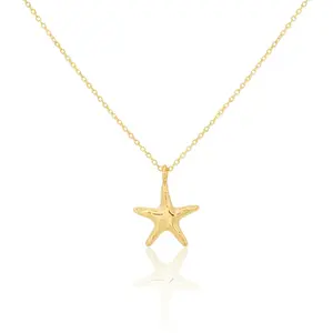 18K Gold Plated Starfish Pendant Necklace