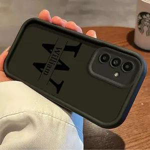 Phone Case: Custom Name Initial Phone Case, Personalized Monogram Letter TPU Cover, Shockproof Soft Protective Case for Samsung A52 5G A53 5G A54 5G A17 A16 A33 5G A15 A36 A13 A35 A14 5G Samsung A34 5G A52s 5G