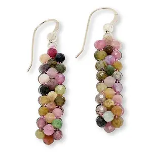 Mine Finds by Jay King Multicolor Tourmaline Bead Woven Drop Earrings
