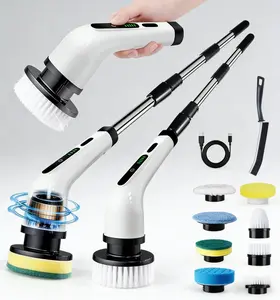 9-in-1 Cordless Electric Spin Scrubber - Adjustable Power Cleaning Brush for Kitchen Water Proof
