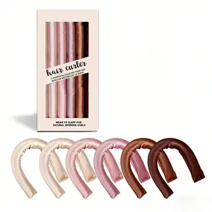 Heatless Curls Overnight Hair Curler for Sleeping, Soft Velvet Heatless Curling Rods, Blowout Styling Tools for All Hair Types (6 PCS)