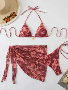 Women's Fashion Two-Piece Bikini Set, Three-Piece Swimsuit for Beach & Pool, Stylish Swimwear for Summer Vacation