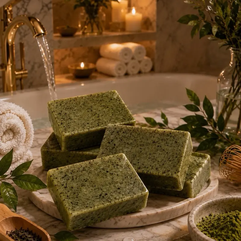 Handmade artisanal Soap Tea Tree and Matcha (Jabon de Te de arbol y Matcha)