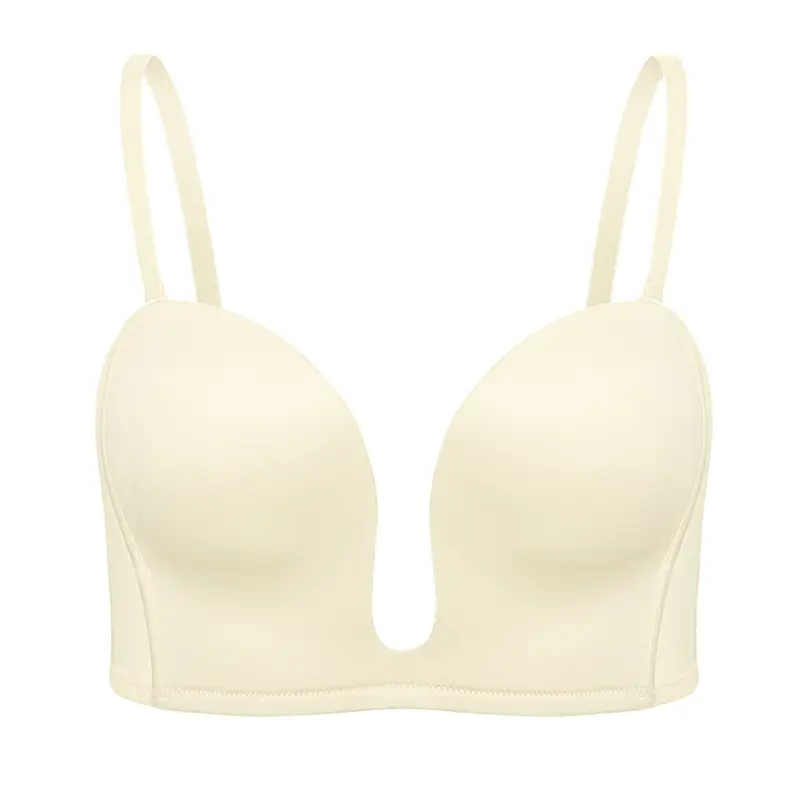 Wingslove Deep Plunge Strapless Bra Multiway Push up Low Cut Wireless Bras For Backless Outfit