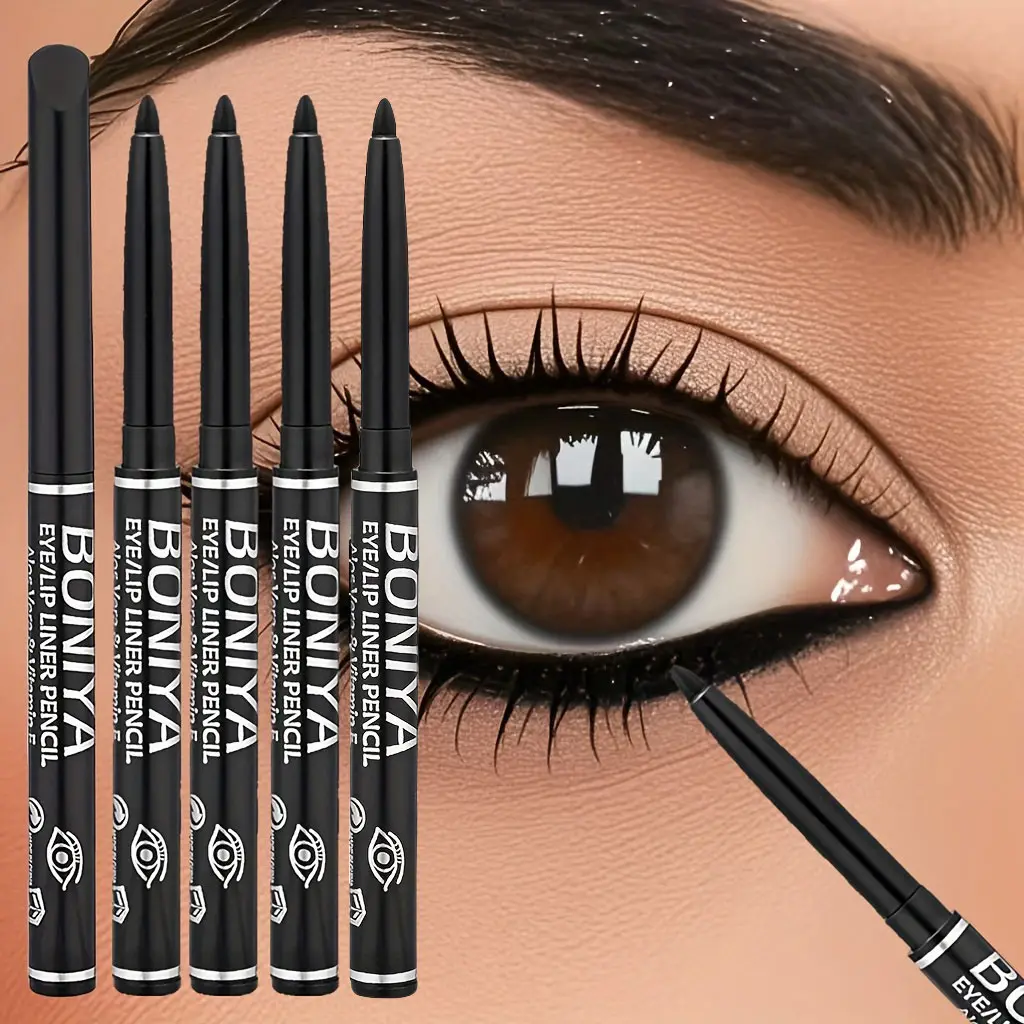 5pcs Eyeliner Pencil Set, Waterproof Sweatproof Smudge Proof, Easy Twist Up, Long Lasting Smooth Application, Perfect Eye Makeup, Eye Makeup Product
