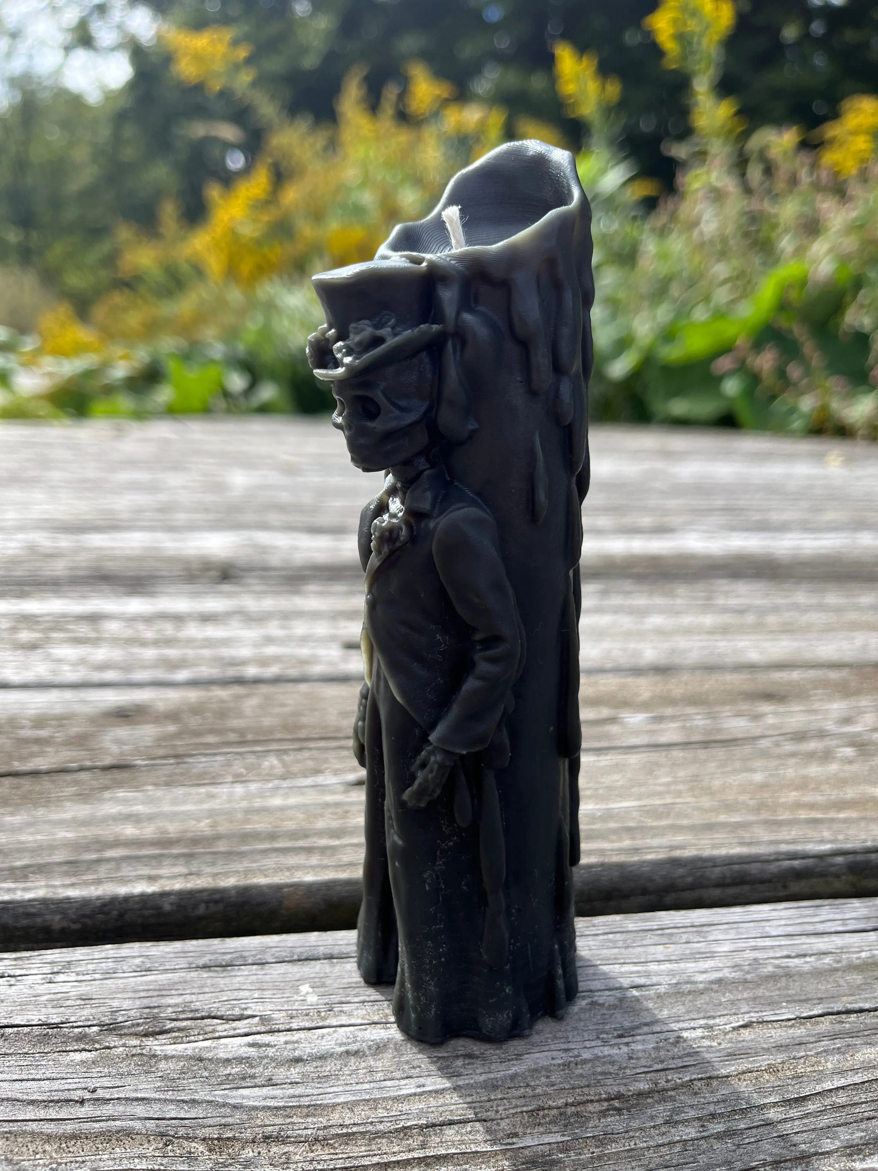 All Natural Black Beeswax Skeleton Groom Halloween Household Candle - 4.8oz Custom Shape Home Decor, Wedding & Halloween Supplies