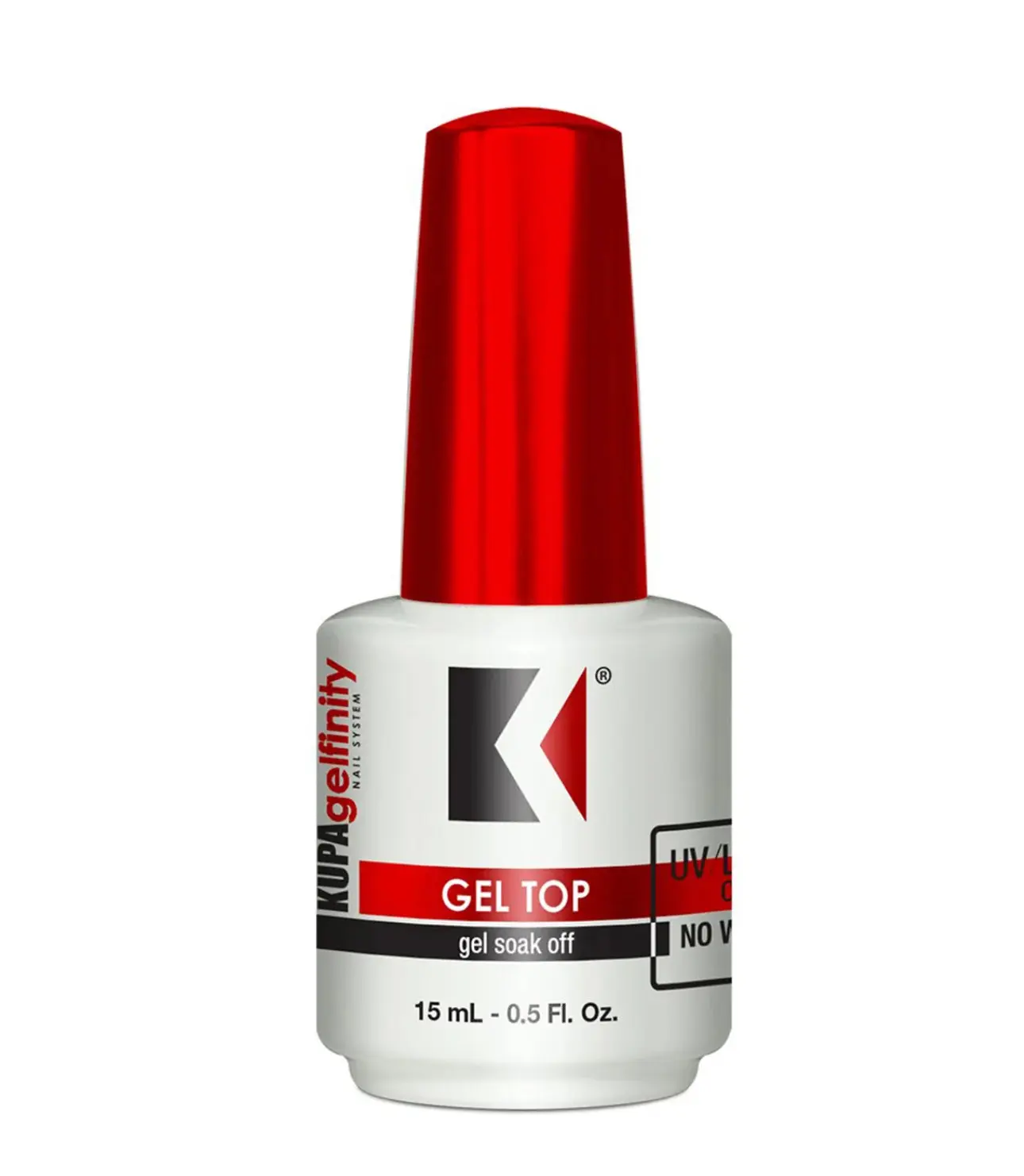 KUPA GelFinity Soak-Off Gel Topcoat, No-Wipe & High-Shine Finish for a Durable Manicure, Professional UV/LED Curable Cosmetic Nail Polish, 0.5oz Bottle, Gel Nails At Home