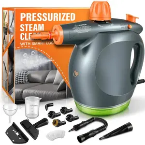 1250W  Handheld Steam Cleaner with Detergent Container and Safety Lock, Multifunctional and Pressurized Hand Held Steamer for Kitchen, Bathroom, Windows and Floors, Steamer for Cleaning