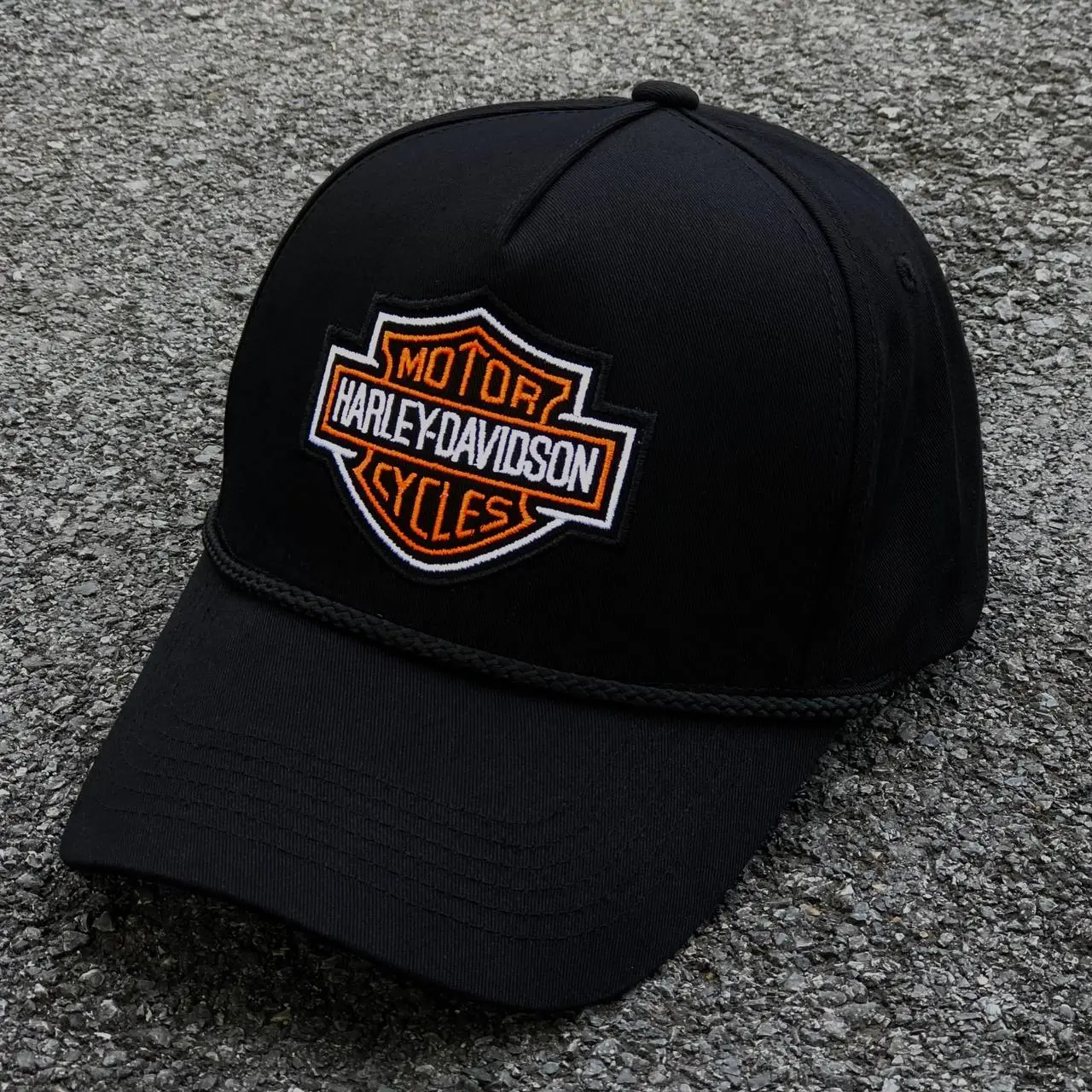 Harley-Davidson Classic Motor Cycles Embroidered Black Baseball Cap – Vintage Biker Curved Brim Hat