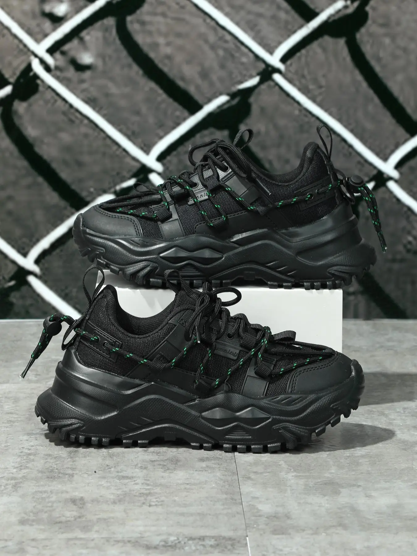 Men's Fashionable Casual Round Toe Lace Up Chunky Sneakers, Trendy Plain Platform Sneakers, Simple Design Chunky Sneakers for Daily Wear, Shoes for Ba