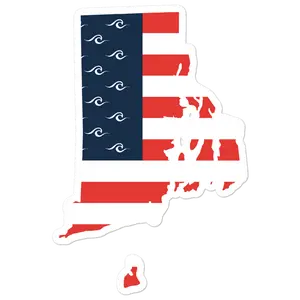 Rhode Island American Flag Sticker
