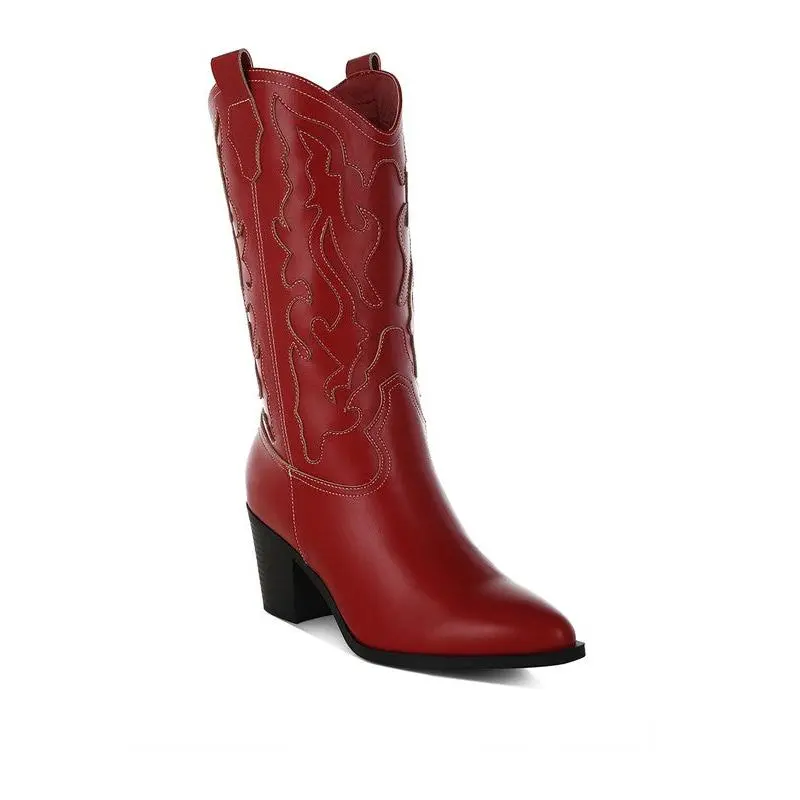 Pakito Patchwork Detail Cowboy Boots