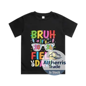 Bruh It's Field Day Teacher Boys Girls Kids Field Day 2026 Cotton T-shirt, Graphic Print Round Neck Short Sleeve Casual Tee for Boys Girls