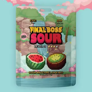 Final Boss Sour Watermelon Kiwis – Level 3 Drop | Real Fruit, Extreme Sour Powder | 1-Pack or 4-Pack Fruity Snack