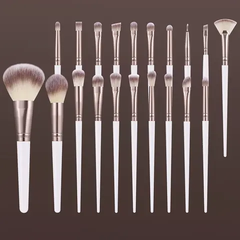 20-Piece Multi-Pack Cosmetic Brush Set - High-Quality Synthetic Fibers, All-Skin-Types Daily Face Tool for Eyeshadow, Foundation, Powder, Blush, Concealer, Halo Dye