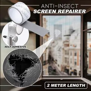 Self-Adhesive Screen Repair Tape – Quick & Easy DIY Mesh Patch for Window & Door Screens, Tear & Insect Protection, Weather-Resistant, Durable Fiberglass Mesh Repair Kit