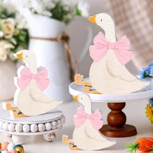 3 Piece Set Goose Birthday Party Decor Bow PVC Material Baby Shower Decoration Party Decoration Supplies Fun Dining Table Centerpiece Gift Layered Tray