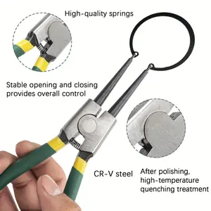 Professional 4-piece spring clip pliers , multifunctional spring clip pliers featuring a durable metal construction and equipped with a storage box, suitable for home repairs and workshop tasks—hand tools. retaining ring circlipplier set