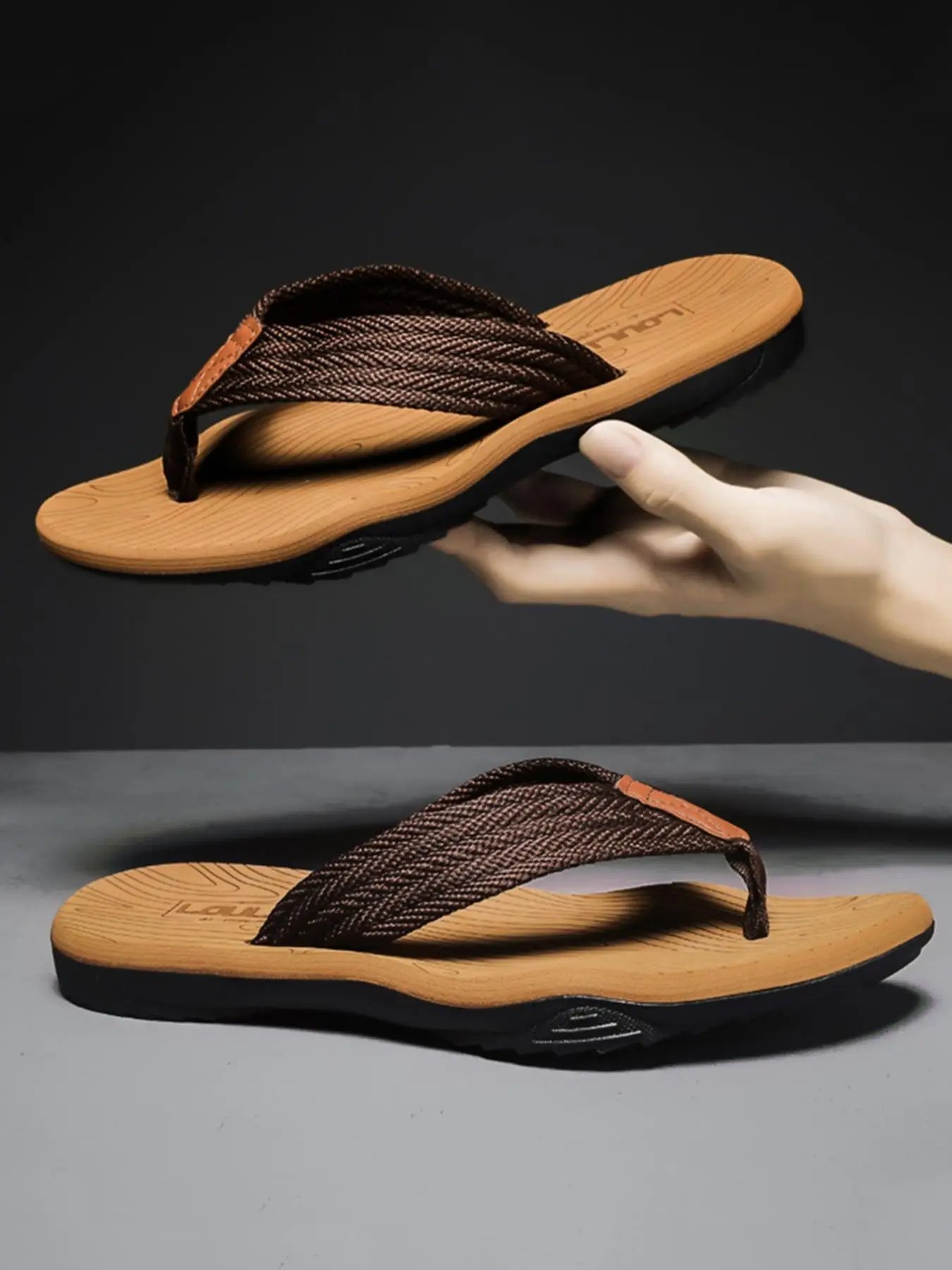 National Day Offers Men's Summer Outfits 2024 Fashionable Non-slip Flip Flops, Soft Sole Tong Toe Beach Slippers, Casual Minimalist Outdoor Slippers,
